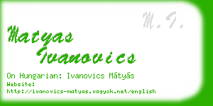 matyas ivanovics business card